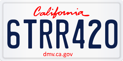 CA license plate 6TRR420