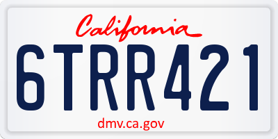 CA license plate 6TRR421