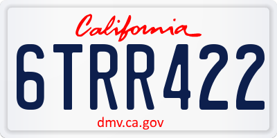 CA license plate 6TRR422
