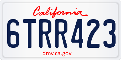 CA license plate 6TRR423