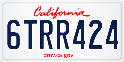 CA license plate 6TRR424