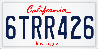 CA license plate 6TRR426