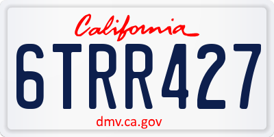 CA license plate 6TRR427