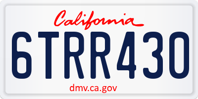 CA license plate 6TRR430