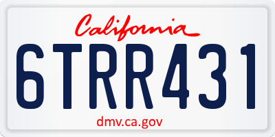 CA license plate 6TRR431