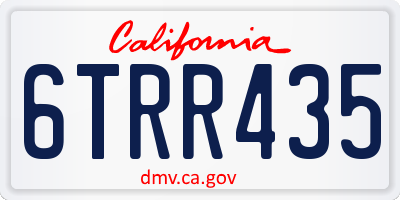 CA license plate 6TRR435