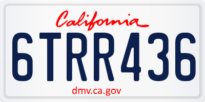 CA license plate 6TRR436