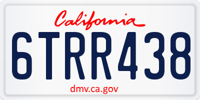 CA license plate 6TRR438