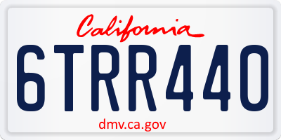 CA license plate 6TRR440