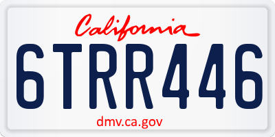 CA license plate 6TRR446