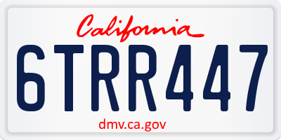 CA license plate 6TRR447