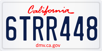 CA license plate 6TRR448