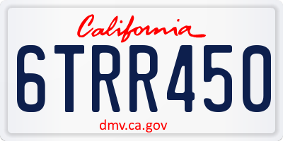 CA license plate 6TRR450