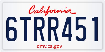 CA license plate 6TRR451