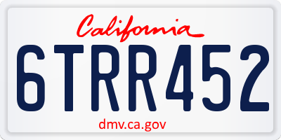 CA license plate 6TRR452