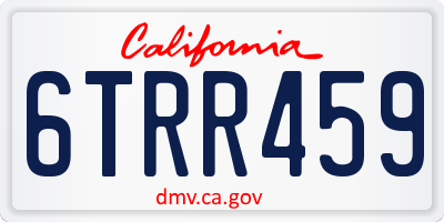 CA license plate 6TRR459