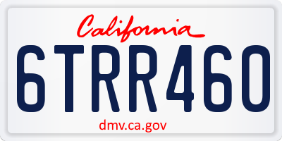 CA license plate 6TRR460