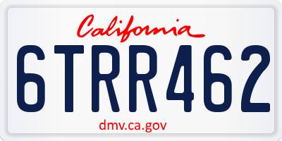 CA license plate 6TRR462