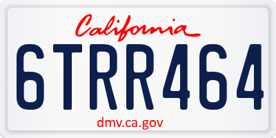 CA license plate 6TRR464