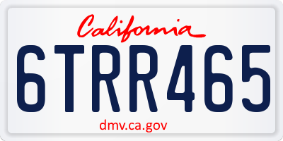 CA license plate 6TRR465