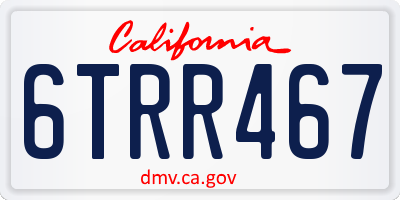 CA license plate 6TRR467