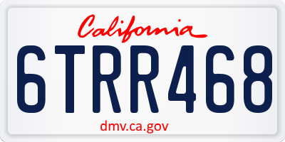 CA license plate 6TRR468