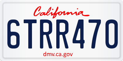 CA license plate 6TRR470