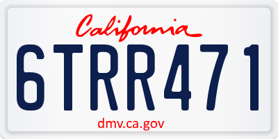 CA license plate 6TRR471