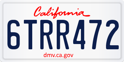 CA license plate 6TRR472