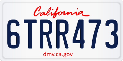 CA license plate 6TRR473