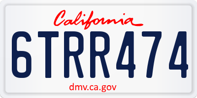 CA license plate 6TRR474