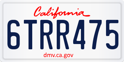 CA license plate 6TRR475