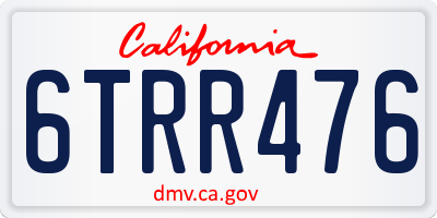 CA license plate 6TRR476