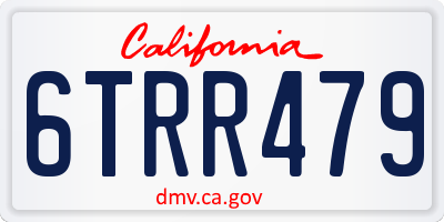 CA license plate 6TRR479