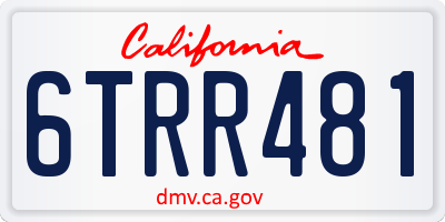 CA license plate 6TRR481