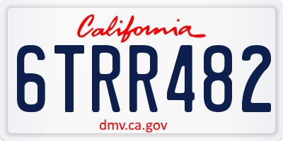 CA license plate 6TRR482