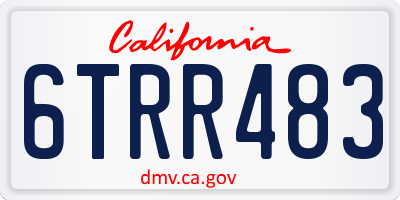 CA license plate 6TRR483