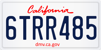 CA license plate 6TRR485