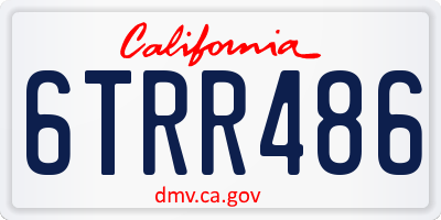CA license plate 6TRR486