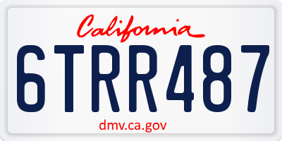 CA license plate 6TRR487