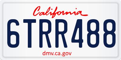 CA license plate 6TRR488