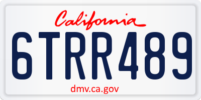 CA license plate 6TRR489