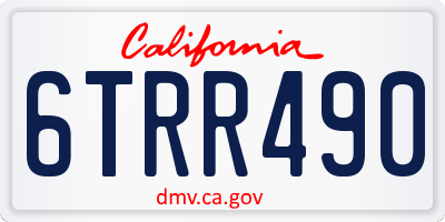 CA license plate 6TRR490