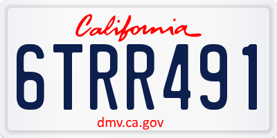 CA license plate 6TRR491