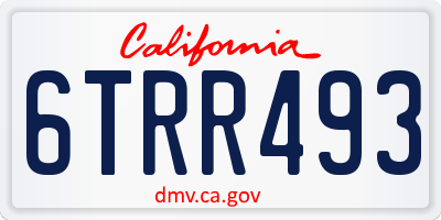 CA license plate 6TRR493