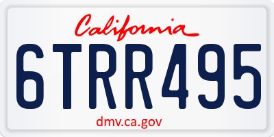 CA license plate 6TRR495