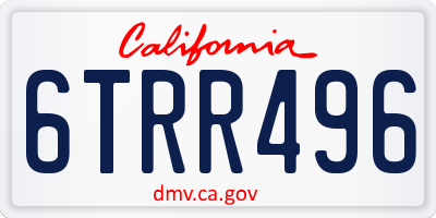CA license plate 6TRR496