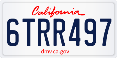 CA license plate 6TRR497