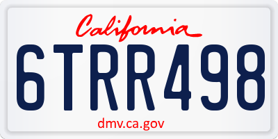 CA license plate 6TRR498