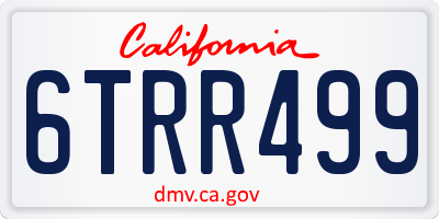 CA license plate 6TRR499